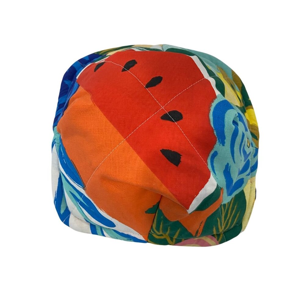 Handcrafted Fabric Hot Bowl & Cup Holder With Watermelon Print blue red orange
